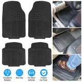 1Set Automotive Floor Mats With Front And Rear PVC Rubber Floor Mats Heavy Duty Drive Vehicle Car Mats With Trimmable Design Fit Most Cars SUVs Trucks