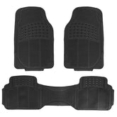 Set Of 3Pcs Automotive Floor Mats Set Front Rear PVC Rubber Floor Mats Heavy Duty Drive Vehicle Car Mats With Trimmable Design Fit Most Cars SUVs Trucks