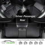 Floor Mats Custom For Jetta 2019-2025 Waterproof Car Mats All Weather Guard Mats Heavy Duty TPE Automotive Floor Liners Accessories Front& Rear Row Full Set - Black