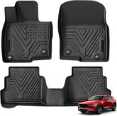 Floor Mats Fit For 2018-2023 Mazda CX-5, TPE All Weather Custom Fit Floor Liners For Mazda CX5, 1st & 2nd Row Car Mats Accessories, Black