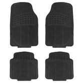 4Pcs Automotive Floor Mats Front And Rear PVC Rubber Floor Mats Heavy Duty Drive Vehicle Car Mats With Trimmable Design Fit Most Cars SUVs Trucks