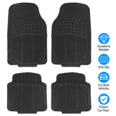 1Set Automotive Floor Mats With Front And Rear PVC Rubber Floor Mats Heavy Duty Drive Vehicle Car Mats With Trimmable Design Fit Most Cars SUVs Trucks