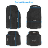 1Set Automotive Floor Mats With Front And Rear PVC Rubber Floor Mats Heavy Duty Drive Vehicle Car Mats With Trimmable Design Fit Most Cars SUVs Trucks