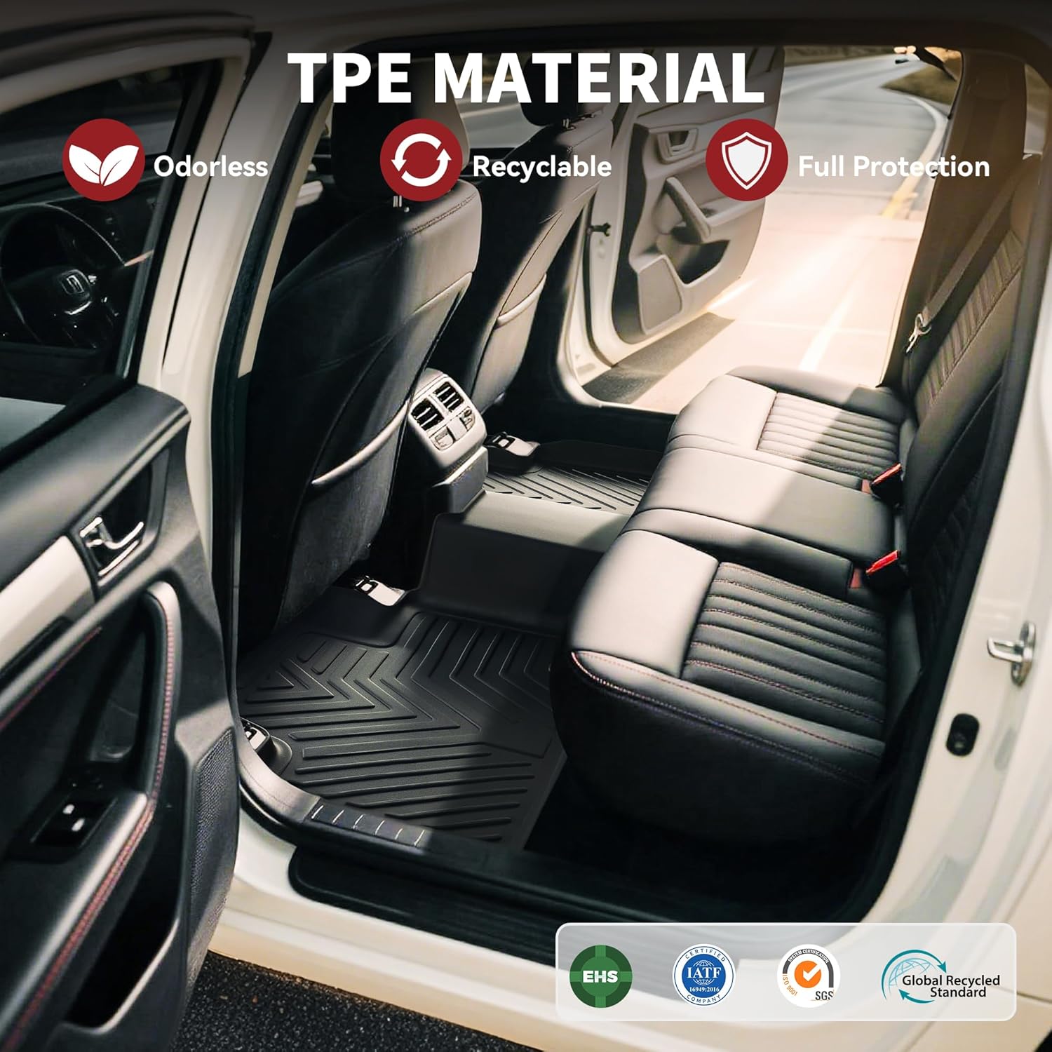 Floor Mats Fit For 2018-2023 Mazda CX-5, TPE All Weather Custom Fit Floor Liners For Mazda CX5, 1st & 2nd Row Car Mats Accessories, Black